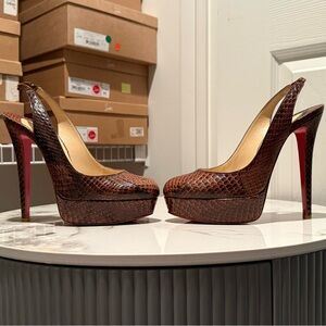 Christian Louboutin Python Slingback Sandals